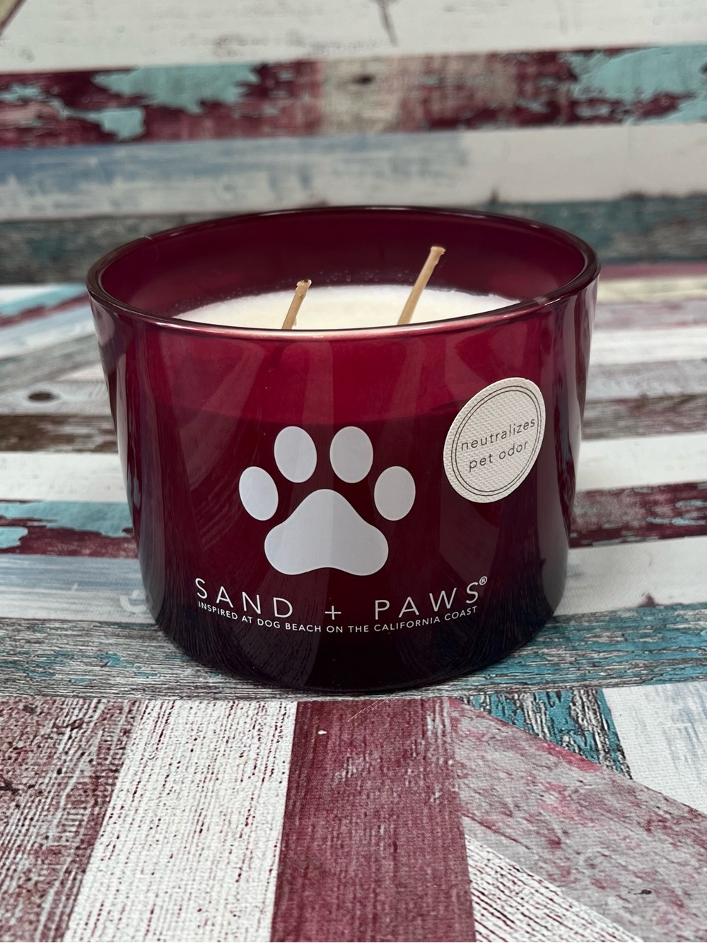Sand + Paws Neutralizes Pet Order Candle 2 Wick NEW 12 oz (Sand + Fog) Glass Jar